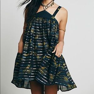 Free People New Romantics Printed Halter Tunic S